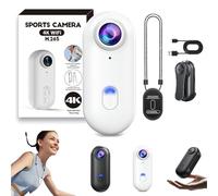 Motiontrail - Nexo25 Camera, Thumb Cameras, with 4k/1080p, 120° Wide-Angle, Waterproof Case, High-Res, Magnetic Mounting, 360° Rotation, for Sports, Diving, Travel, Cycling (White,simple,1080p)
