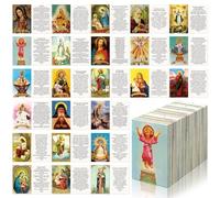 Motiskyy 120 tarjetas sagradas católicas españolas, regalos a granel, tarjetas de oración católica, marcapáginas, 8,5 x 5,5 cm, surtidos, 24 estilos, imagenes religiosas católicas, regalo cristiano