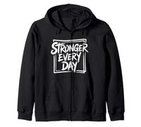 Motivación de Graffiti Cada día más Fuerte Sudadera con Capucha