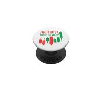 Motivación de Trading - Alto Riesgo Alta Recompensa Comerciante Angustiado PopSockets PopGrip Adhesivo