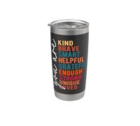 Motivación: eres amable, valiente, inteligente, servicial, agradecido Vaso térmico de acero inoxidable de doble pared