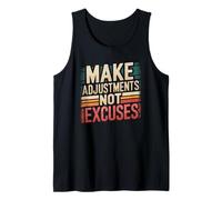 Motivacional Hacer Ajustes No Excusas Vintage Retro Insp Camiseta sin Mangas
