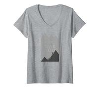 Motivador Escalador con Texto en inglés No Ones Coming To Save You Camiseta Cuello V, Mujer, Gris Jaspeado, L