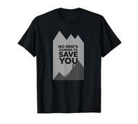 Motivador Escalador con Texto en inglés No Ones Coming To Save You Camiseta, Hombre, Negro, XXL