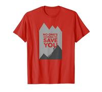 Motivador Escalador con Texto en inglés No Ones Coming To Save You Camiseta, Hombre, Rojo, 3XL