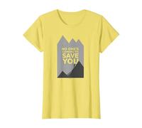 Motivador Escalador con Texto en inglés No Ones Coming To Save You Camiseta, Mujer, Limón, XS