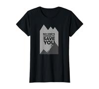 Motivador Escalador con Texto en inglés No Ones Coming To Save You Camiseta, Mujer, Negro, XXL
