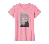 Motivador Escalador con Texto en inglés No Ones Coming To Save You Camiseta, Mujer, Rosado, L