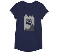 Motivador Escalador con Texto en inglés No Ones Coming To Save You Camiseta, Niñas, Azul Marino, M