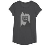 Motivador Escalador con Texto en inglés No Ones Coming To Save You Camiseta, Niñas, Jaspeado Oscuro, M