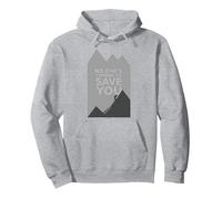 Motivador Escalador con Texto en inglés No Ones Coming To Save You Sudadera con Capucha, Unisex para Adultos, Gris Jaspeado, XXL