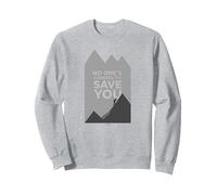 Motivador Escalador con Texto en inglés No Ones Coming To Save You Sudadera, Unisex para Adultos, Gris Jaspeado, S
