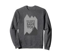 Motivador Escalador con Texto en inglés No Ones Coming To Save You Sudadera, Unisex para Adultos, Jaspeado Oscuro, L