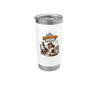 Motivated Boss Mono Oficina Motivación Divertido Trabajo Regalos Vaso térmico de acero inoxidable de doble pared