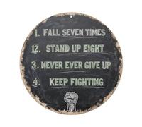 Motivation_Never_Give_Up - Placa de metal con texto en inglés