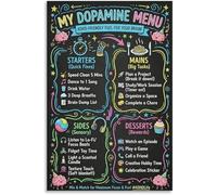 Motivation Visual Aid for ADHD Dopamine Menu Poster Executive Functioning Tool Canvas Art for Classroom Study(Framed,08x12inch(20x30cm))
