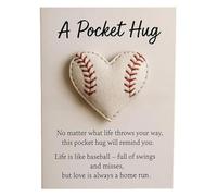 Motivational Baseball Heart - Pockett Hug Gift Card, Heart Shaped Baseball Encouragement | Sports Theme Gift for Men, Women, Friends, Coworkers | Christmas, Easter, Athletes