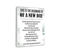 Motivational Classroom Decor This Is The Beginning Of A New Day Inspirational Quote Canvas for Office Home School Study Workspace Wall Art(Framed,12x18inch(30x45cm))