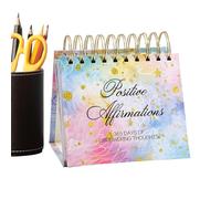 Motivational Desk Calendar - Daily Affirmation Standing Calendar with Uplifting Quotes, Encourages Confidence and Mindfulness for Women, Perpetual Desk for Home, Compact and Stylish Layout