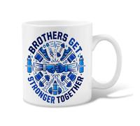 Motivational Fitness - Taza de café de cerámica con cita de hermano, 325 ml | Tema de fitness, taza para beber, cita motivacional, equipo de levantamiento de pesas, estilo de vida atlético