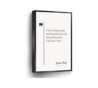 Motivational Gift Canvas Print Sylvia Plath Quote Wall-Art Friend Coworker Gift for Home Office School Decor(Unframed,08x12inch(20x30cm))