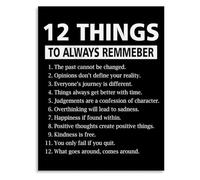 Motivational Home Decor Canvas Print 12 Things to Remember Wall Art for Living Room Bedroom Office(Unframed,08x12inch(20x30cm))