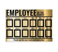 Motivational Office Poster Employee of the Month Award Recognition Board for Workplace Appreciation Team Success and HR Decor(Framed,08X12inch(20X30cm))