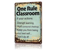 Motivational One Rule Metal Sign Classroom Theme 8x12 Inch