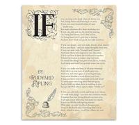 Motivational Poetry Poster for Office - Rudyard Kipling If Poem Print, Inspirational Decor for Home & Study(Framed,08x12inch(20x30cm))