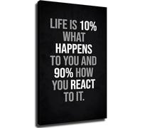 Motivational Quote Art Life is 10 What Happens 90 How You React Poster for Office Decor(Unframed,08x12inch(20x30cm))