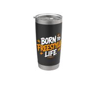 Motivational Quote Freedom Adventure Born To Freestyle Life Vaso térmico de acero inoxidable de doble pared
