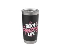 Motivational Quote Freedom Adventure Born To Freestyle Life Vaso térmico de acero inoxidable de doble pared