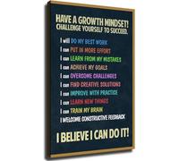 Motivational Success Poster Growth Mindset Quotes Challenge Yourself Encouraging Wall Art for Home Office Study Room Living Room Decor(Unframed,08x12inch(20x30cm))
