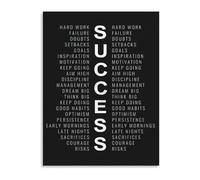 Motivational Success Poster What Success Is Inspirational Wall-Art for Office and Home Decor(Framed,16x24inch(40x60cm))