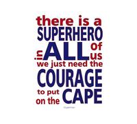 Motivational Superhero Quote Poster, There is a Hero in All of Us Inspire Courage, Modern Typography Wall Art for Home Office Gym Wall Decor(Unframed,16x24inch(40x60cm))