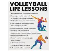 Motivational Volleyball Quotes Wall Decor, Inspirational Sports Art Print for Athlete's Room, Home Gym, Office and Bedroom(Framed,12x18inch(30x45cm))
