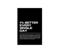 Motivational Wall Art 1% Better Every Day Inspirational Quote Poster Canvas Print for Office Decor Bedroom Living Room(Unframed,12X18inch(30X45cm))