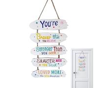 Motivational Wall Decor - 12" x 8" Wooden Positive Quotes Sign for Playroom and Classroom, Educational Wall Art with Emotion Support, Inspiring Home Decoration for Living Room, Bedroom, or Study