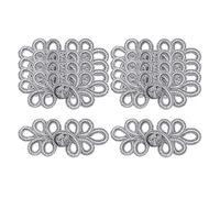 MotiveTech 10 Pares Botones Chinos Cierre Tradicional para Cosplay y Disfraces Apliques de Nudo Rana en Poliéster para Proyectos de Costura Fáciles de Usar, Plata, Individual