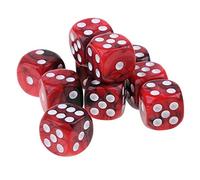 MotiveTech 10 Piezas Dados D6 Seis Caras Acrílicos con Puntos Redondeados Bicolor para Juegos de Mesa Colección Regalos Cartas, 16mm