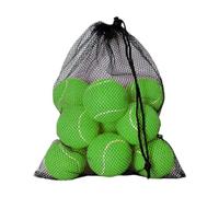 MotiveTech 12 Piezas Pelotas de Tenis Entrenamiento Práctica Adultos Niños Goma Elástica Fieltro con Bolsa de Cuerda Adecuado para Ejercicio Deportivo, Verde