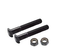 MotiveTech 2 Piezas Tornillos para Skateboard Tornillos para Montar Trucks Tuercas de Bloqueo Reemplazables Pernos para Fijación de Tabla y Tuercas de Hierro, M10 × 65mm
