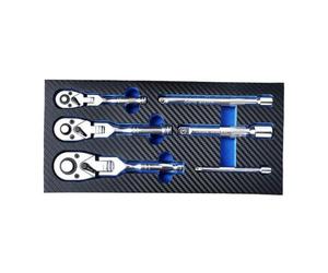 MotiveTech 6 Piezas Juego Llaves Carraca Articulado Carraca con Alargador Compacto para Trabajos Especializados