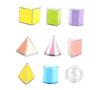 MotiveTech 9X Formas Geométricas Plegables Útiles Escolares Matemáticas Geometría Manipulativos Geometría Sólidos Geométricos 3D para Niños