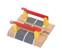 MotiveTech Accesorios de Vías de Tren de Madera, Accesorios Ferroviarios, Juguete Educativo Preescolar, Juego de Trenes para Niños Y Niñas de 3 años en Adelante, Cruce de Doble Barra