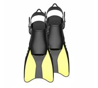 MotiveTech Aletas Snorkel Ajustables Propulsión Potente Aletas Buceo Talón Abierto Ligeras y Compactas Patas Rana Entrenamiento para Hombres , Amarillo , XS 26-37