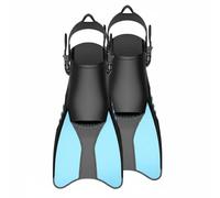 MotiveTech Aletas Snorkel Ajustables Propulsión Potente Aletas Buceo Talón Abierto Ligeras y Compactas Patas Rana Entrenamiento para Hombres , Azul Claro , XS 26-37