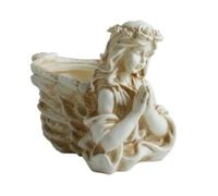 MotiveTech Ángel Orante Macetero Figura Maceta Florero Escultura Decorativa Vinilo Resistente con Acabado Envejecido Artístico Adecuado para Balcón Terraza Jardín