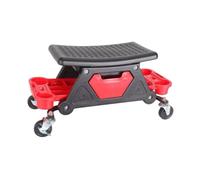 MotiveTech Asiento de Trabajo Móvil Taburete Rodante Banco Mecánico Carrito Taller Ergónomico con Bandejas y Porta Herramientas de Plástico PP Acolchado para
