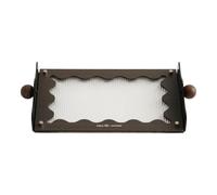 MotiveTech Bandeja Organizadora con Asas Madera Versátil Organizador Escritorio con Panel Ondulado Minimalista Bandeja Decorativa para Recibidor, Marrón Retro